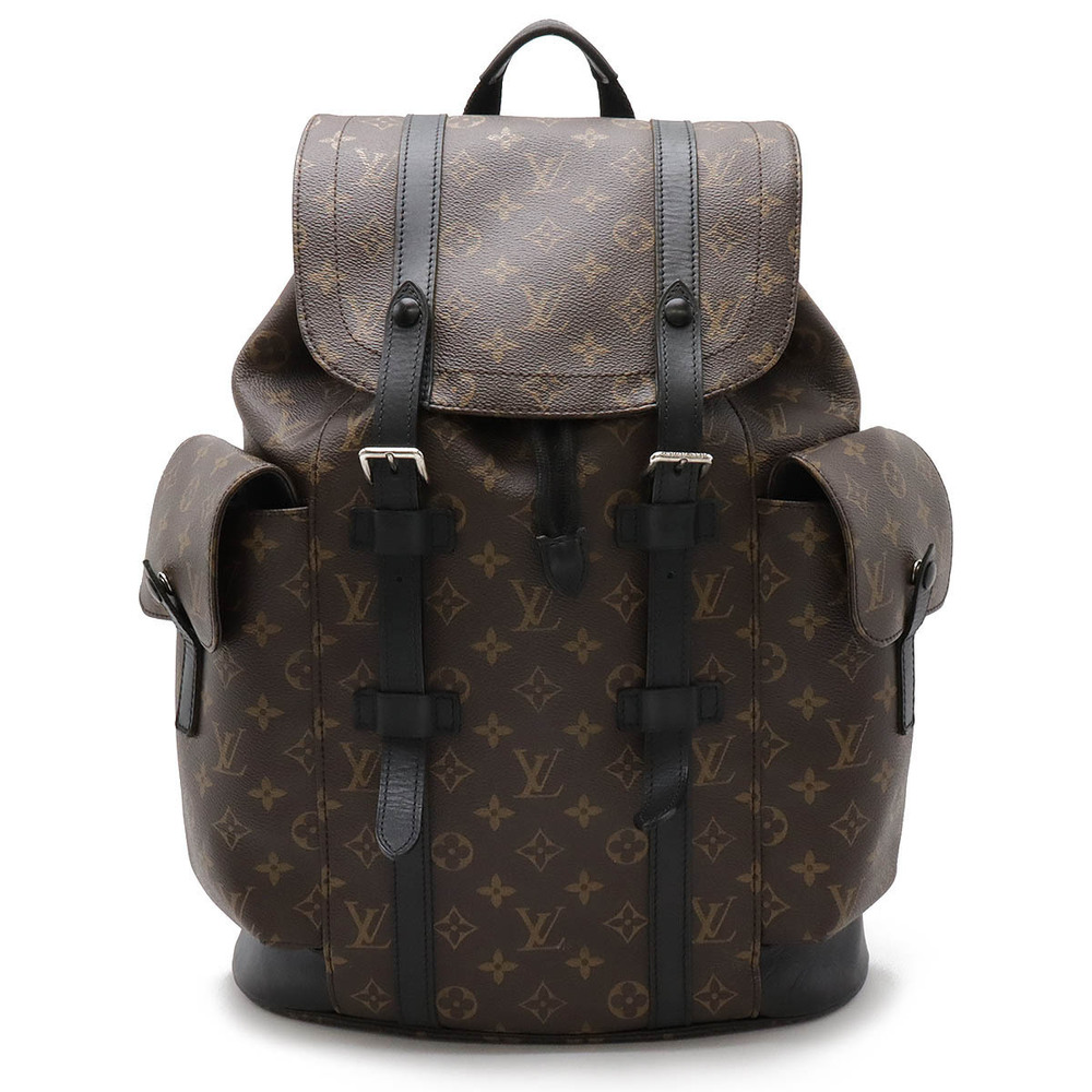 LOUIS VUITTON Monogram Macassar Brown Christopher Backpack Rucksack Shoulder Bag